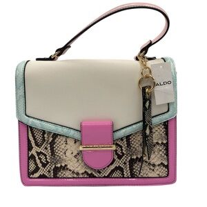 NWT Aldo Multicolor Shoulder Bag with Pink Accents